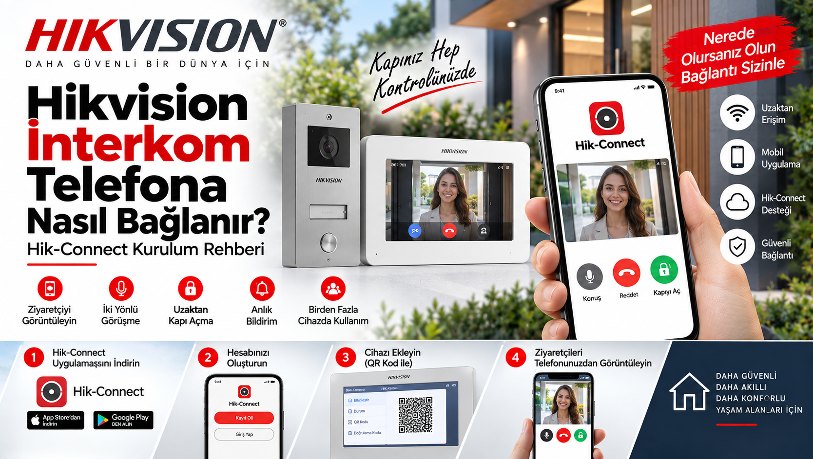 Hikvision İnterkom Telefona Nasıl Bağlanır? Hik-Connect Kurulum Rehberi